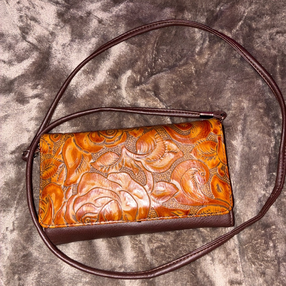 Elegant Brown Floral Women's Bag
